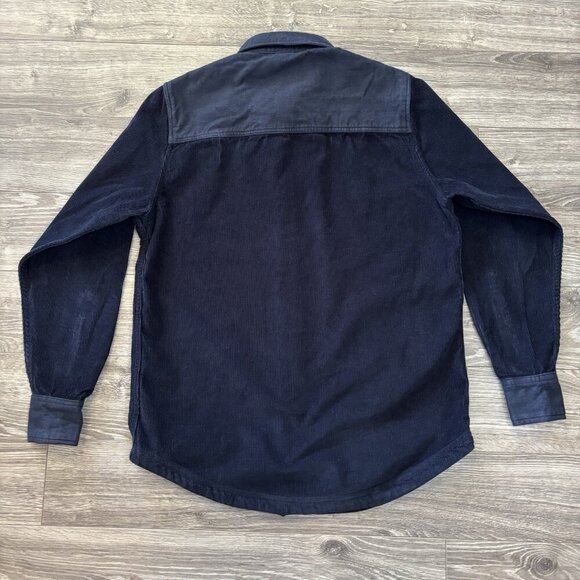 Random Access Men’s Corduroy Shirt S Navy Blue Button-Up Casual Fall Jersey - Picture 16 of 16